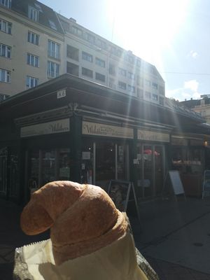 The location is wrong but look for this place to taste the best healthier croissants at Waldherr - Naschmarkt in Vienna