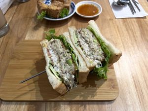 Veggie patty sandwich   at Vegan Daily 半半食室 - BànBan Shí Shì in Taichung
