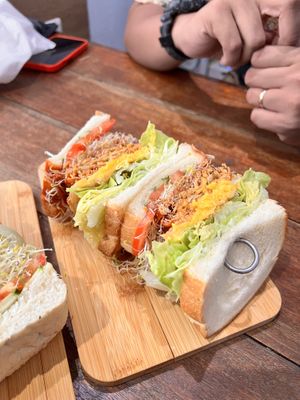 deep-fried tofu skin sandwich  #Veganuary at Vegan Daily 半半食室 - BànBan Shí Shì in Taichung