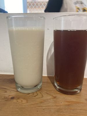 Soy milk and black tea at Vegan Daily 半半食室 - BànBan Shí Shì in Taichung