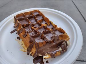 Chocolate waffles at Grefino   in Ljubljana