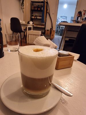 Soymilk latte at Tez Mozna in Poznan