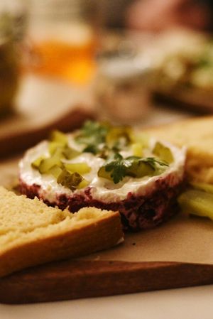Beetroot tatar  at Tez Mozna in Poznan