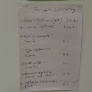 Menu, no English available but mostly international food with international known names (August 2019)  at Les Delices de la Nature in Digne-les-bains