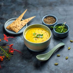 Pumpkin Thyme Soup at La Cane Bistro in Mumbai