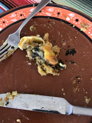 I wanted to take a pic of this delicious vegetarian lasagna(the pasta was made of egg noodles) but this was all that was left. Soooo yum!! at Marie Health Food in Hatillo