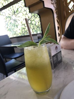 Lemon water soda   at Indian Box in Santiago