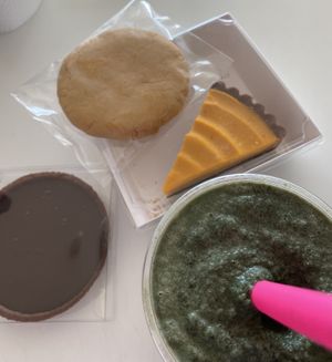 Mugwort shake, chocolate tart, injema cookie, pumpkin pie   at Pan Honesta 빵어니스타 - Yeoeuido in Seoul