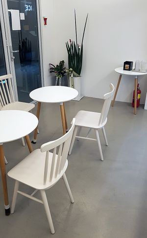 Inside of location, seating at Pan Honesta 빵어니스타 - Yeoeuido in Seoul