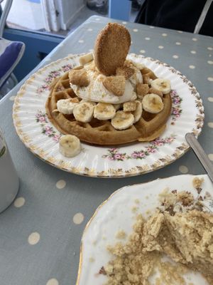 Vegan banoffee waffle (huge!)  at Cafe Cloud in Newquay
