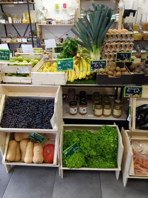 Their selection of vegetables at Le Panier Vrac in Cannes