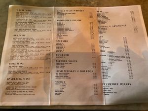 Drink Menu at HS-1 Cafe Bar in Isle Of Lewis