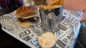 Blossom burger at HS-1 Cafe Bar in Isle Of Lewis