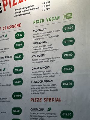 Vegan selection  at Da Francesco in Nice