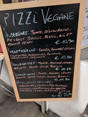 Vegan menu at Da Francesco in Nice
