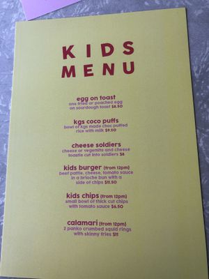 Kids menu available (no vegan option ?) at Kilcunda General Store in Kilcunda