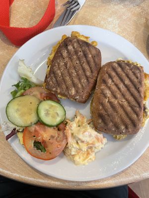Coronation chickpea panini (gluten free option)   at Huckleberries in Cromer