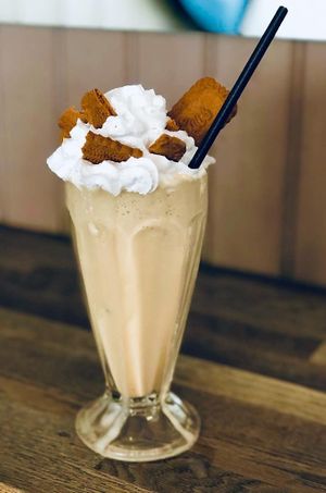 Biscoff Vegan Mega Shake  at Huckleberries in Cromer