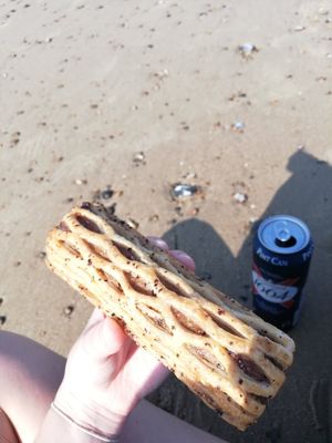 Vegan sausage roll at Huckleberries in Cromer