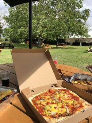 Vegan pizza at The Crown in Colchester