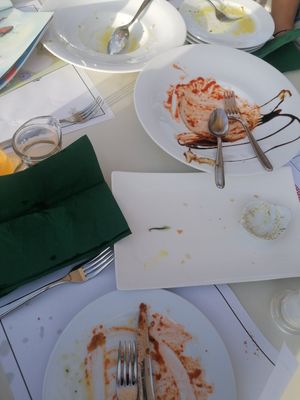 Leider waren die Vorspeisen so genial, dass ich zu langsam mit dem Foto war. at Il Cerreto in Pomarance