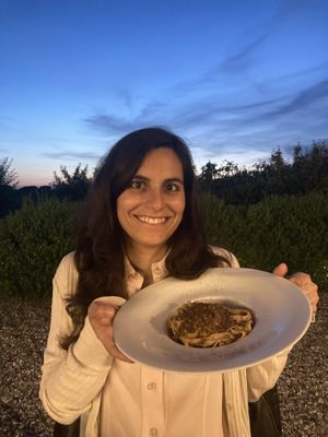 Tagliatelle al ragù di lenticchie   at Il Cerreto in Pomarance