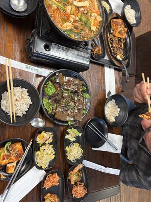 My non-vegan bf chowing down 😋   at HJ Farm/Hajun Farm in Suwanee