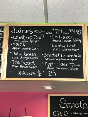 Juices at Smashin' Smoothies in Williams Lake