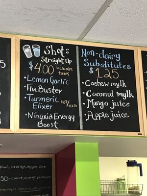 Non dairy options at Smashin' Smoothies in Williams Lake