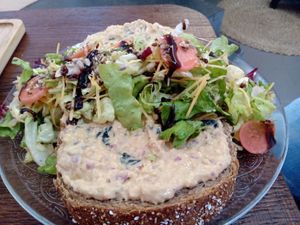 No-tuna sandwich at Vegateau - Vegan Coffeebar and Bakery in Antwerpen
