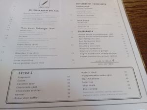 Tea, lemonade and soft drinks menu at Vegateau - Vegan Coffeebar and Bakery in Antwerpen
