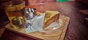 Pistachio cake at Vegateau - Vegan Coffeebar and Bakery in Antwerpen
