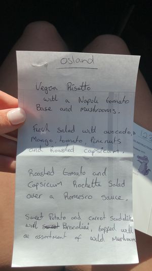 Menu at Escarpment Restaurant Kakadu in Jabiru