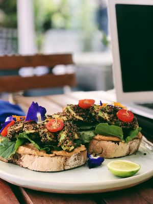 Babaganoush Bruschetta at Elixir in Ubud