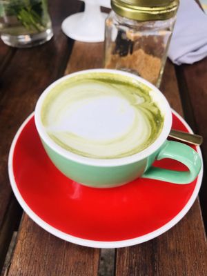 Macha Latte with coconut milk at Elixir in Ubud