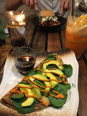 Vegan chickpea omelette  at Elixir in Ubud