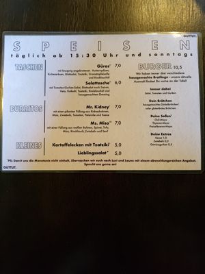 Speisekarte 03.03.2024 at Café GUTTUT in Dortmund