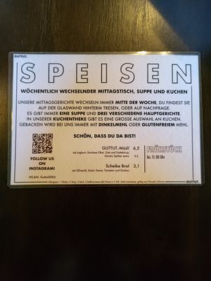 Speisekarte 2 03.03.2024 at Café GUTTUT in Dortmund