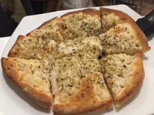 Vegan herb bread at Caruso's in Gymea