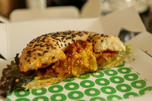 breakfast bagel  at Green and Go in Doha