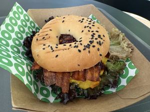 Breakfast bagel  at Green and Go in Doha