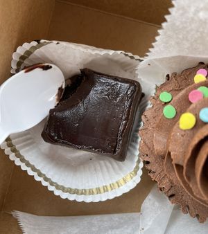 Richness of the truffle brownie   at Rheinlander Bakery in Arvada