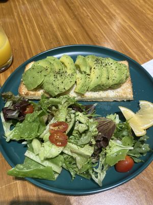 Avo panini- no butter, swapped egg for side salad  at W Life Cafe  生活 in Penang