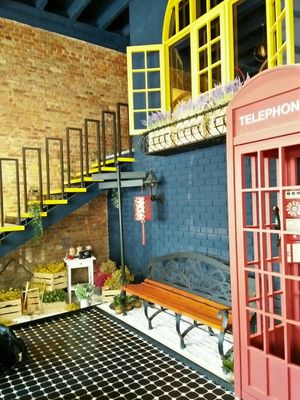 Fun and bright interior at W Life Cafe  生活 in Penang