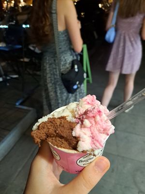 Chocolate, cherry and strasctelli at Bagni Di Nerone in Pisa