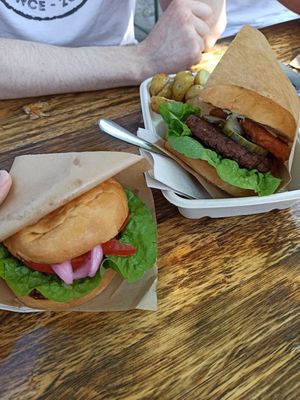 Classic burger and american burger at Plant Food in Aarhus