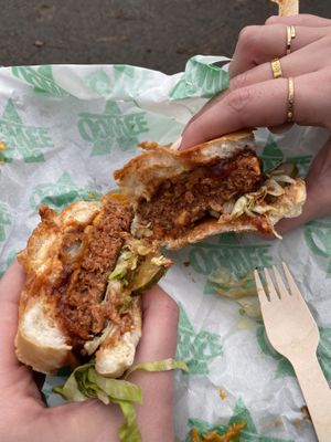 BBQ Smokestack burger  at Oowee - Picton in Bristol