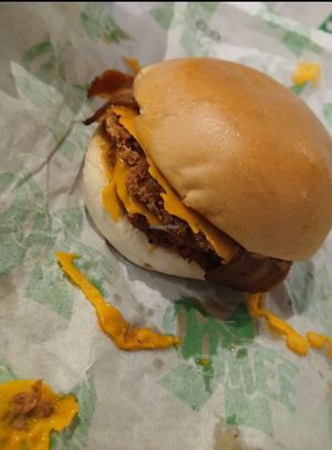 Double smash burger at Oowee - Picton in Bristol