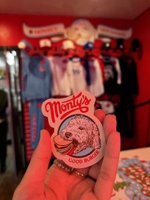 Free stickers   at Monty's Good Burger - Echo Park in Los Angeles
