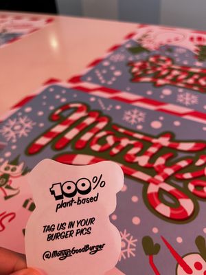 It’s vegan. Excellent service  at Monty's Good Burger - Echo Park in Los Angeles